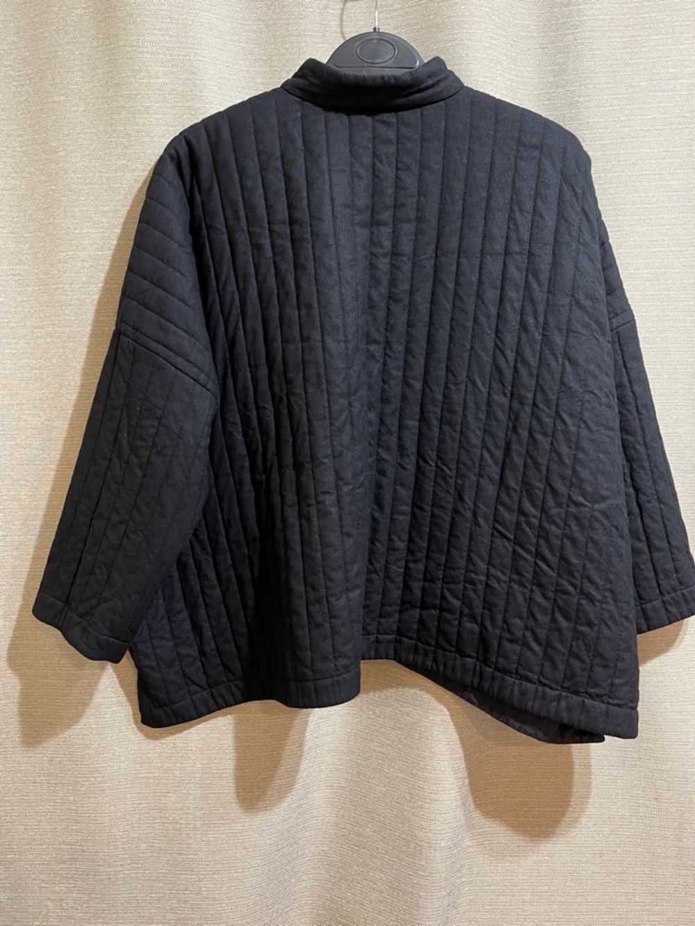 ESKANDAR Neiman Marcus Black Quilted Wool Silk Cashmere Flannel Jacket Coat 0 - Picture 2 of 16
